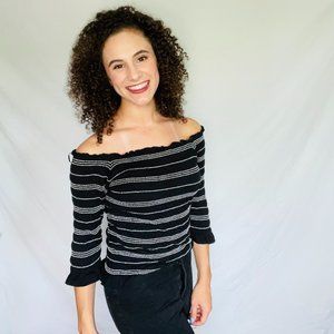 Striped Off-The-Shoulder Blouse